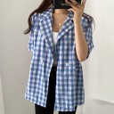 Blazer à carreaux pour femmes P1792 5