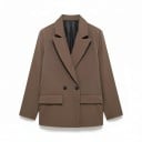 Blazer feminino de dois botões Corte oversized solto Lapelas pontiagudas e bolsos com lapela Forro em poliéster Blazer elegante 1