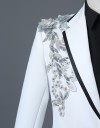 Blazer masculino com flores 3D prateadas J2670 7
