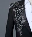 Blazer masculino com flores 3D prateadas J2670 18