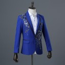 Blazer masculino com flores 3D prateadas J2670 20