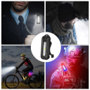 Blikající výstražné bezpečnostní LED červené modré světlo 7 x 2,5 cm s klipem na rameno nebo držákem na řídítka USB nabíjení ABS+PC 2