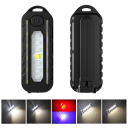 Blikající výstražné bezpečnostní LED červené modré světlo 7 x 2,5 cm s klipem na rameno nebo držákem na řídítka USB nabíjení ABS+PC 5