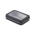 Blikjes cadeauverpakking 8,7 × 6 × 1,7 cm metalen doos met doorzichtig venster kleurrijke doos voor kleine spullen thee koffie verpakking 7