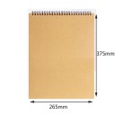 Bloc de desen fără linii, 265 x 375 mm, cu spirală în partea de sus, bloc de desen și notițe, foi goale, hârtie tare, bloc de desen 2