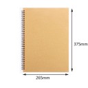 Bloc de notas desprendible sin forro 265 x 375 mm Bloc de espiral para dibujar y escribir Hojas en blanco Papel grueso Adecuado para bocetos y notas 2