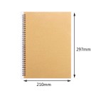 Bloc de notas desprendible sin forro A4 210 x 297 mm Encuadernación en espiral izquierda Bloc de notas para dibujar y escribir Hojas en blanco para la escuela y la oficina 2