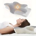 Blød ergonomisk sommerfugleformet pude i memory foam, afslappende hoved- og nakkestøtte, ortopædisk pude, sove- og hvilepude, dekoration, 30x60x13 cm 2