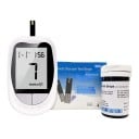 Blodsukkerapparat med 50 teststrimler og 50 lancetter til måling af blodsukker i intervallet 1,1 til 33,3 mmol/l med resultat på 7 sekunder hvid 8