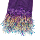 Bloemen netband met pailletten en franjes 18 cm x 182 cm Decoratieve polyesterband voor het naaien en versieren van kleding kostuums DIY 7