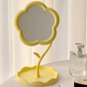 Bloemvormige tafelspiegel 15-18 x 10 cm Kleurrijke make-upspiegel Decoratieve tafelspiegel Spiegel voor slaapkamer of badkamer 6