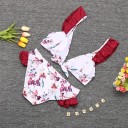 Blommig dambikini med volanger 4