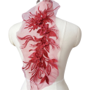 Blommig spetsapplikation 47 x 16 cm Polyester broderad applikation Dekorativt spetsornament för klänningar blusar kläder och hantverk 7