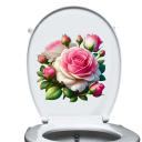 Blomsterdekal med rosor för badrum 35cm PVC vattentålig dekoration för väggar, speglar och toaletter med fina rosa blommor 2