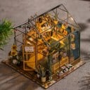 Blomsterhus 20 x 18 x 19 cm Miniatyr LED byggsats med möbler Dekorativt hus med belysning och realistiska detaljer 2