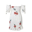 Blomsterkjole med sænkede skuldre 5