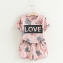 Blomstersæt til piger - T-shirt og shorts J1269 8