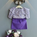 Blomstret bluse og nederdel til piger 2