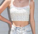 Blomstret crop top til kvinder 2