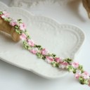 Blondeblomstbånd 2 cm x 90 cm Fint dekorativt bånd Vintage blonde til bryllupsdekoration Dekorativt bånd til gaver og kunsthåndværk Håndlavet 9