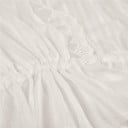 Blouse blanche pour femme avec de longues manches ballons Décolleté en V profond avec dentelle Taille resserrée par un cordon avec volant Polyester 4