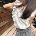 Blouse blanche sans manches pour femmes 2