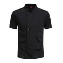 Blouse de chef à manches courtes col montant boutons polyester vêtement de travail en cuisine vêtements gastronomiques 1