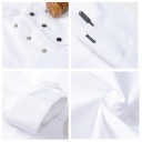 Blouse de chef à manches longues col montant boutons poches coton polyester vêtement de travail de cuisine tenue gastronomique 5