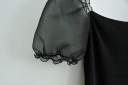 Blouse noire pour femmes avec des manches transparentes 5