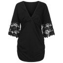 Blouse noire pour femmes en grandes tailles 2