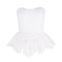 Blouse sans manches pour femmes Top ajusté avec volan à pointes et broderie 1