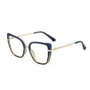 Blue Light Blocking Glasses for Computer and Mobile Square Cat Eye Frame Thin Metal Bridge and Sides Clear Lenses 2