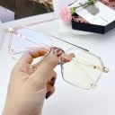 Blue Light Blocking Glasses for Computer and Phone Large Square Frame with Double Metal Bridge Nose Pads Lens Width 54 mm 5