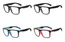 Blue Light Blocking Glasses for Computer Square Plastic Frames with Matte Finish Wide Temples Transparent Lenses Sporty Look 5