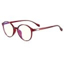 Blue Light Blocking Glasses for Computer Work Round Plastic Frame with Integrated Nose Pads Ribbed Pattern Temples with a Plate 3