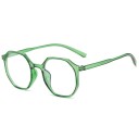 Blue Light Glasses for Computer and Mobile Geometric Plastic Frame in the Shape of a Polygon Clear Lenses Moulded Nose Pads 5