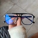 Blue Light Glasses for Computer Work Large Square Frame with Double Bridge Clear Lenses Width 57 mm Temples 146 mm 2