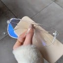 Blue Light Glasses for Computer Work Large Square Frame with Double Bridge Clear Lenses Width 57 mm Temples 146 mm 3