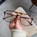 Blue Light Glasses for Computer Work Large Square Frame with Double Bridge Clear Lenses Width 57 mm Temples 146 mm 6