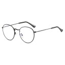 Blue Light Glasses for Computer Work Round Clear Lenses in Thin Metal Frame Nose Pads and Metal Temples with Tips 1