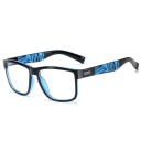 Blue Light Glasses for Computer Work Square Plastic Frame with Strong Rims Wide Temples with Metal-Look Pads at the Hinges 1