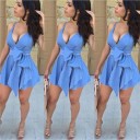 Blue Mini Strap Dress 4