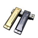 Blues Harp C 10 Löcher chromatische Harmonika mit Etui für Anfänger Musikinstrument Geschenk verschiedene Farben praktisches Reise-Set 3