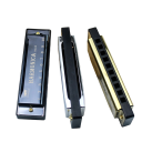 Blues Harp C 10 Löcher chromatische Harmonika mit Etui für Anfänger Musikinstrument Geschenk verschiedene Farben praktisches Reise-Set 7