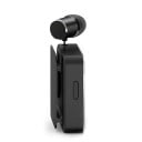 Bluetooth 5.0 handsfree earphone with microphone and clip Call and music control Range 10 m Battery life 10 hours Dimensions 3.6 x 3.6 x 1.2 cm 3