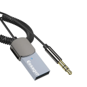 Bluetooth 5.0 USB do 3,5 mm Jack Adapter samochodowy Nadajnik odbiornik głośnomówiący do radia samochodowego Głośniki laptopa Stabilna transmisja dźwięku 10 m 7