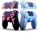 Bluetooth gamepad 9,8 x 16 cm voor PS4 PS3 en PC met RGB achtergrondverlichting en touchpad draadloze controller met 6-assige gyroscoop 1