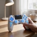 Bluetooth gamepad 9,8 x 16 cm voor PS4 PS3 en PC met RGB achtergrondverlichting en touchpad draadloze controller met 6-assige gyroscoop 2