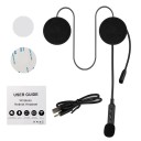 Bluetooth Headset for Motorcycle Helmet with Fixed Microphone and Control Buttons, 10h Battery Life, Black, No Intercom 2