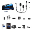 Bluetooth interkom Lexin B4FM-X pre 10 jazdcov 2000 m DSP CVC redukcia šumu IP67 FM rádio 800mAh Typ-C Hudba Hlasové ovládanie 3